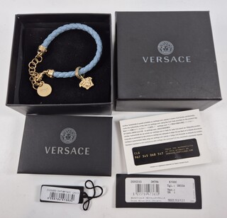 Versace gevlochten leren armband met Medusa-bedel